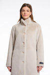 Nonna Single Breasted Fake Fur Coat Oat